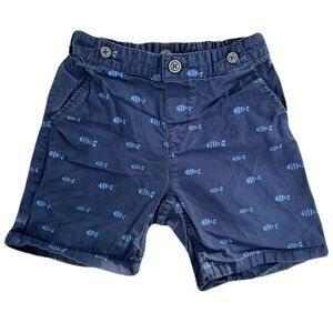 H&M Navy Blue Kids Shorts with Fish Print